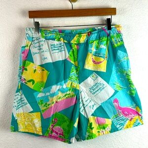 Lilly Pulitzer Men's Swim Trunks Postcard Flamingo